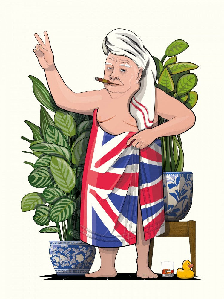 Churchill In Union Jck Bath Towel