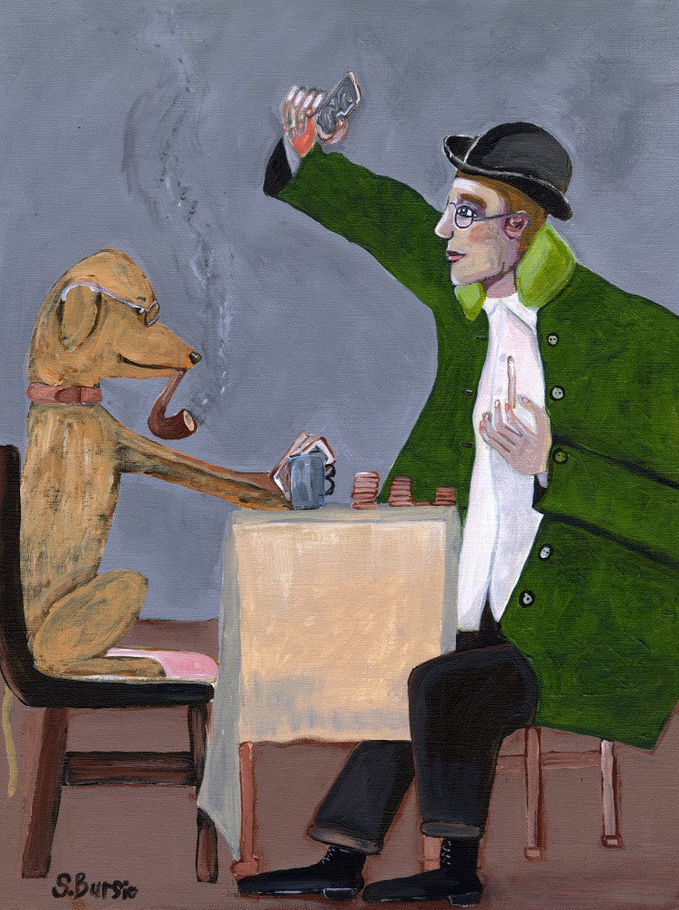 Jeu de Cartes Humoristique avec Chien Vintage