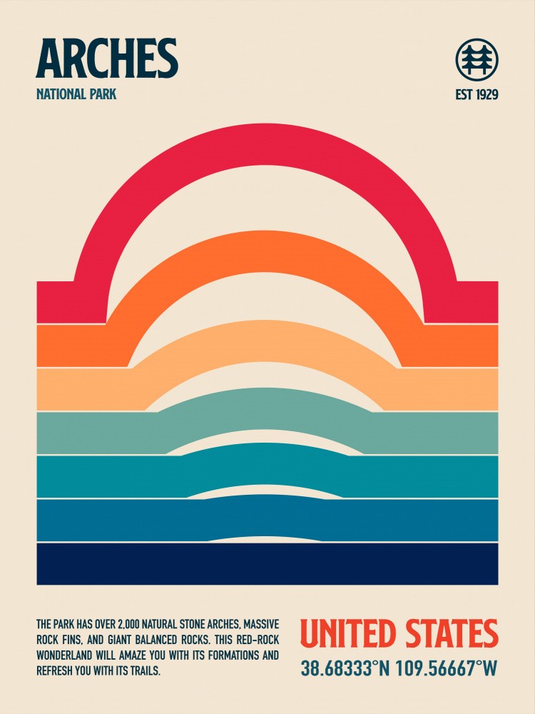 Arches National Park Travel Poster