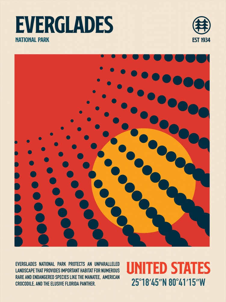Evergldes National Park Travel Poster