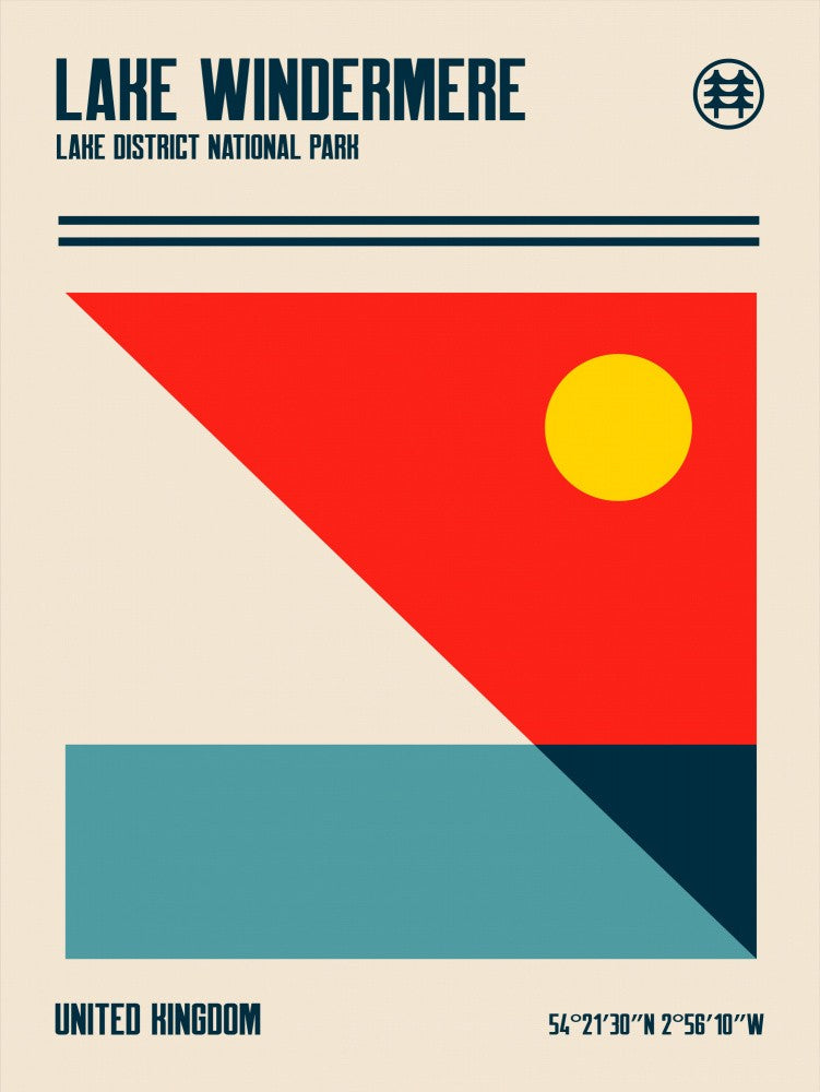 Lake Windermere Lake District National Park Travel Poster