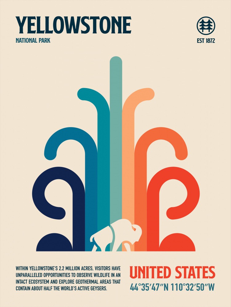 Yellowstone National Park Travel Poster