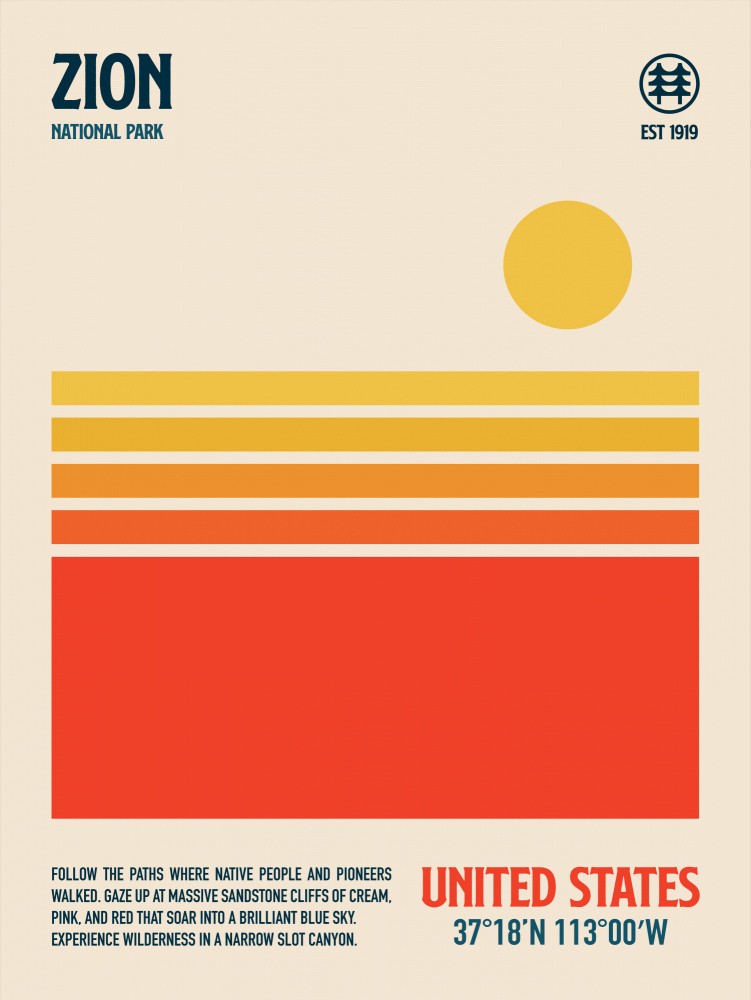 Zion National Park Travel Poster