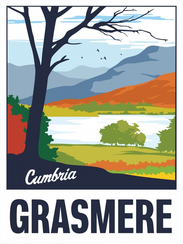 Grasmere Lake District Travel Print