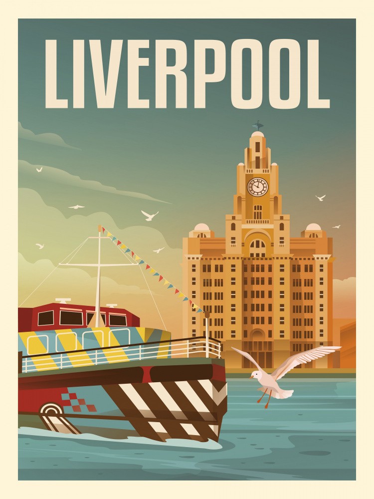 Liverpool Liver Building Travel Print