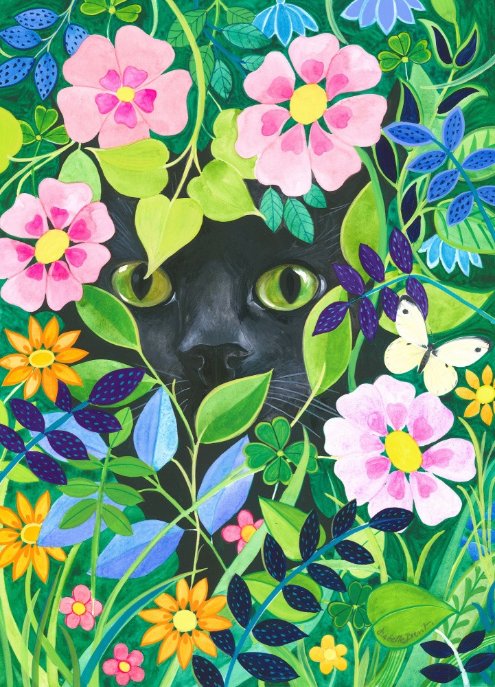 Black Cat With Green Eyes