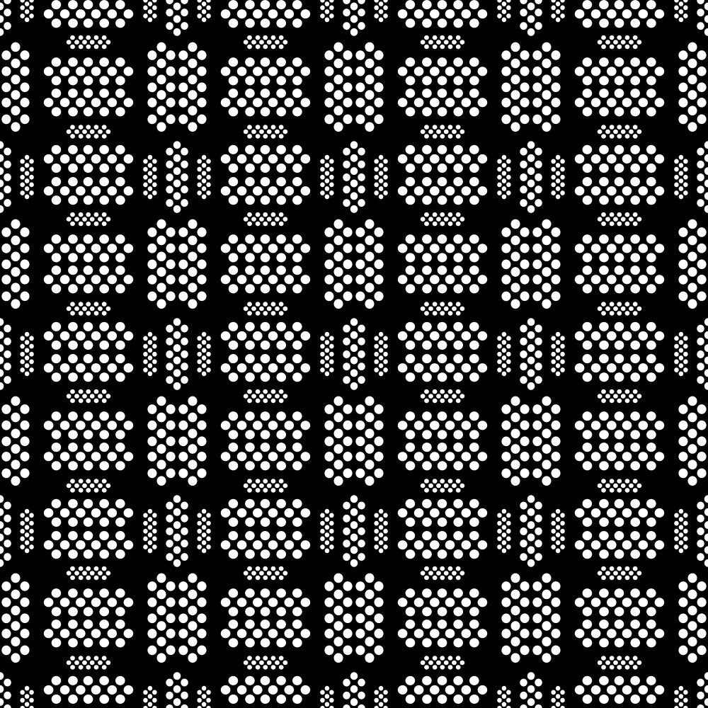 Dots In a Row 2 Black and White