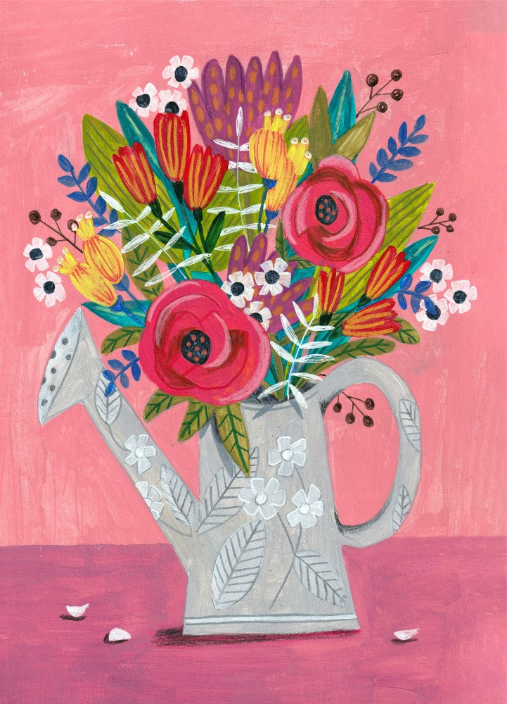 Watering Can with Flowers