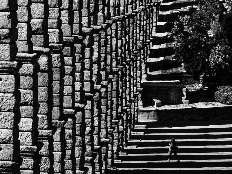 Next to the Segovia aqueduct