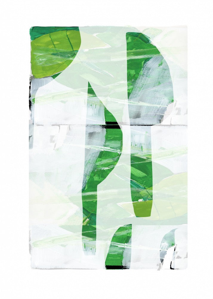Lime Green Black Abstract No1