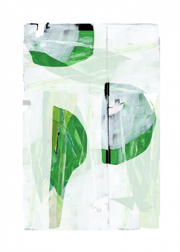 Lime Green Black Abstract No2