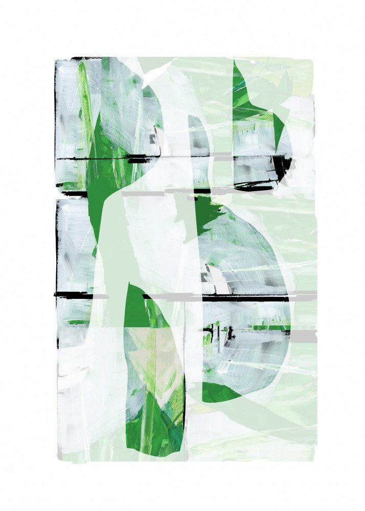 Lime Green Black Abstract No3
