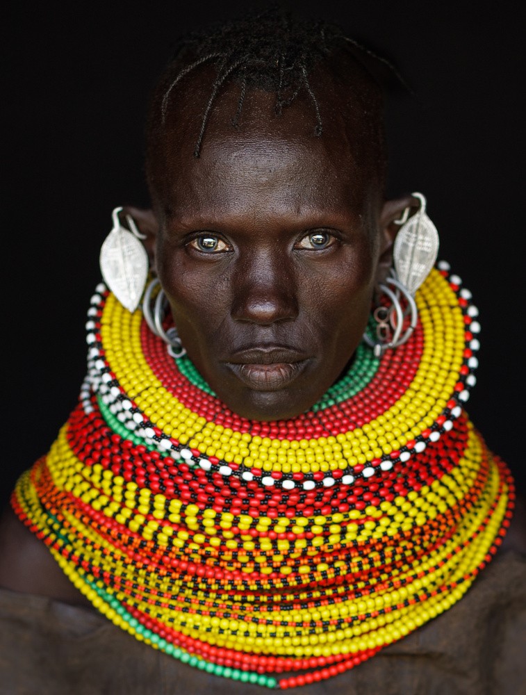 Turkana Woman portrait, Turkana Lake, Kenia