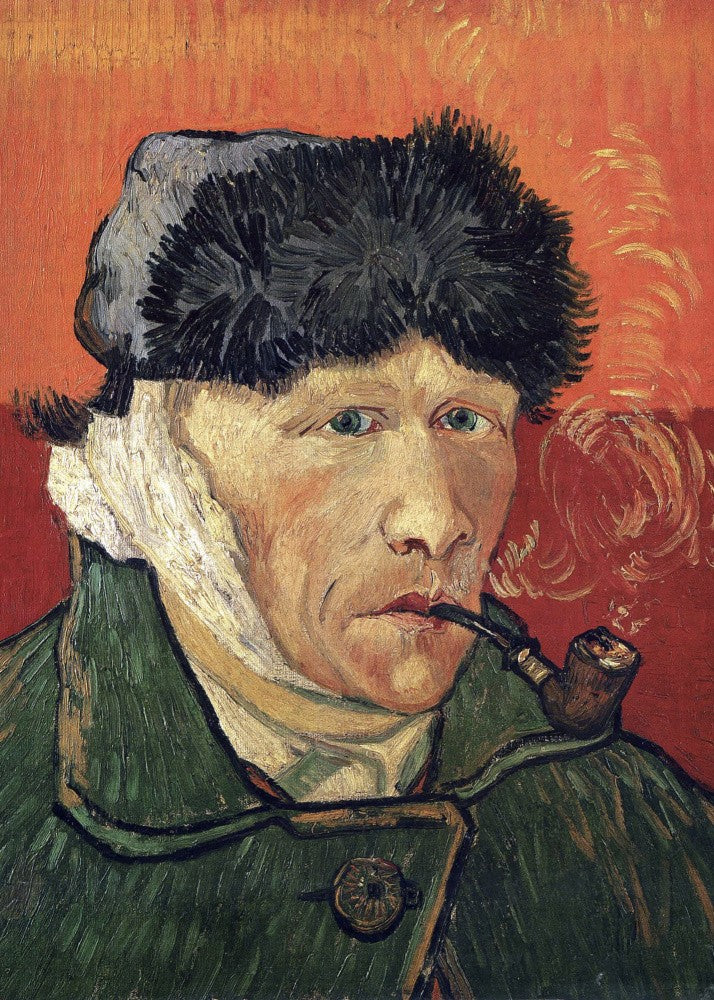 Self Portrait With Bandaged Ear and Pipe de Vincent Van Gogh (1889)