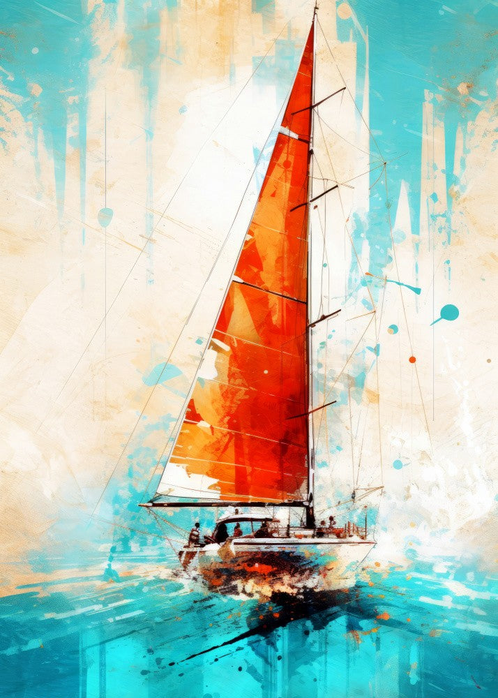 Yacht racing sport art 9