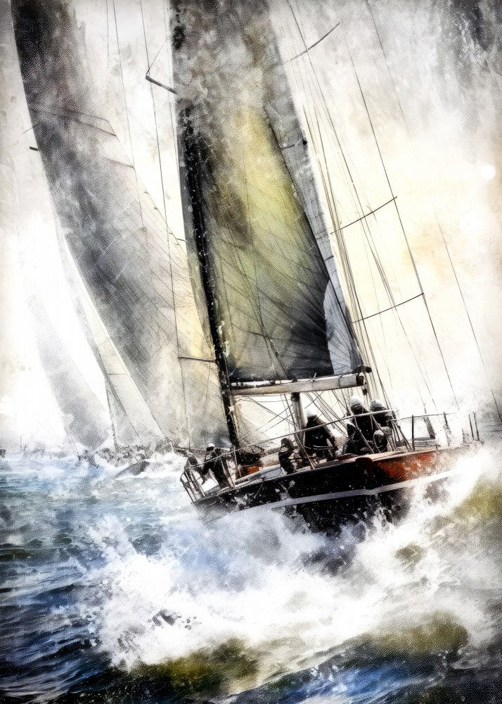 Yacht racing sport art 8