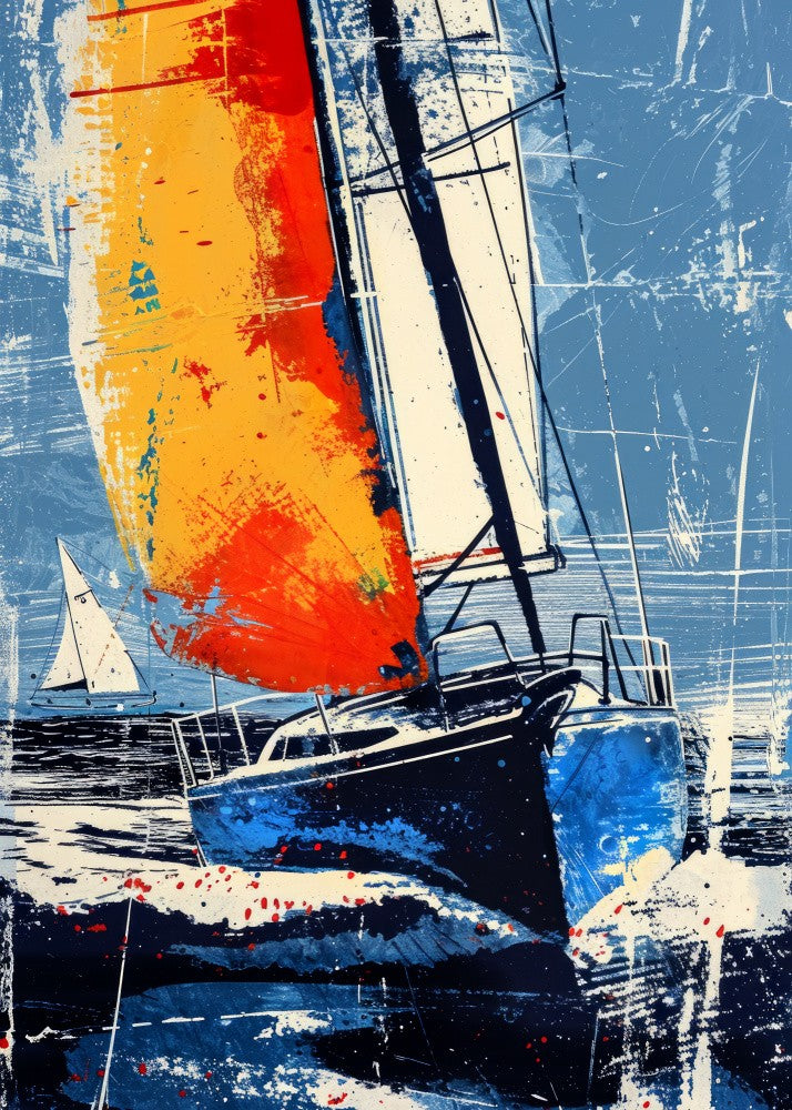 Yacht racing sport art 7