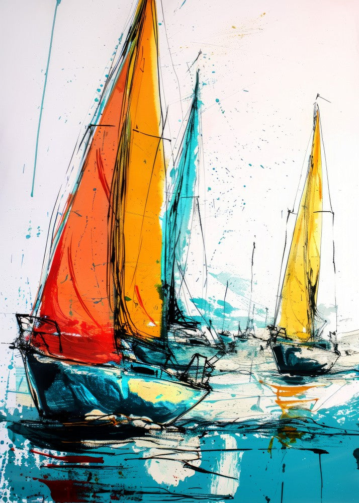 Yacht racing sport art 6