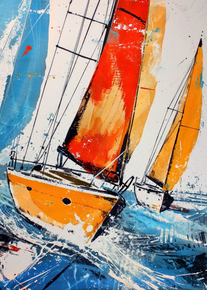 Yacht racing sport art 5