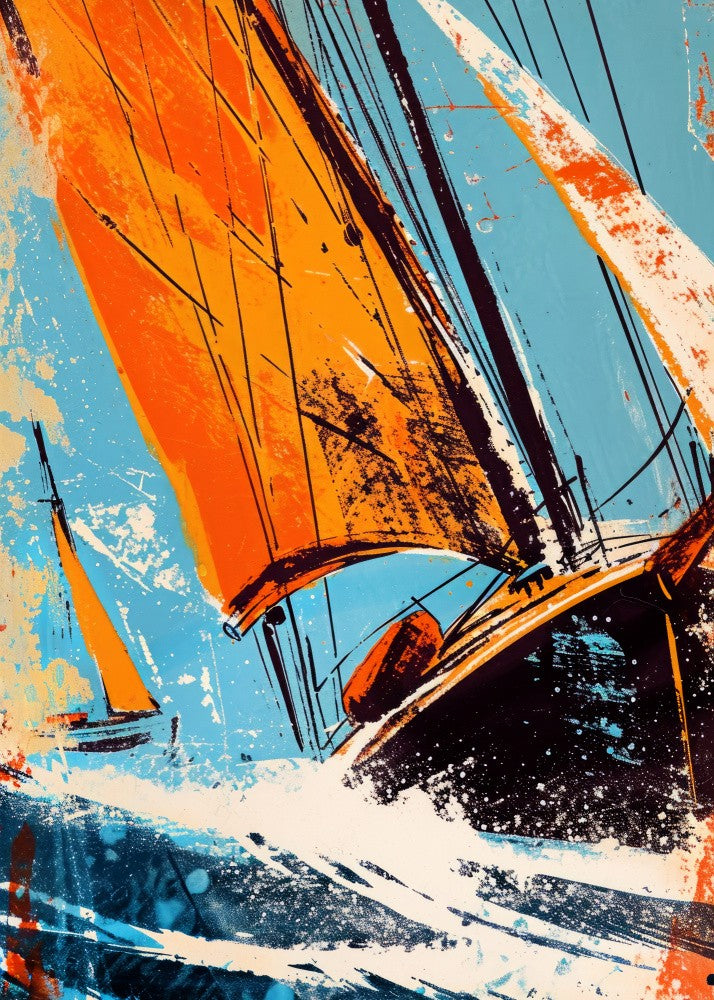 Yacht racing sport art 4