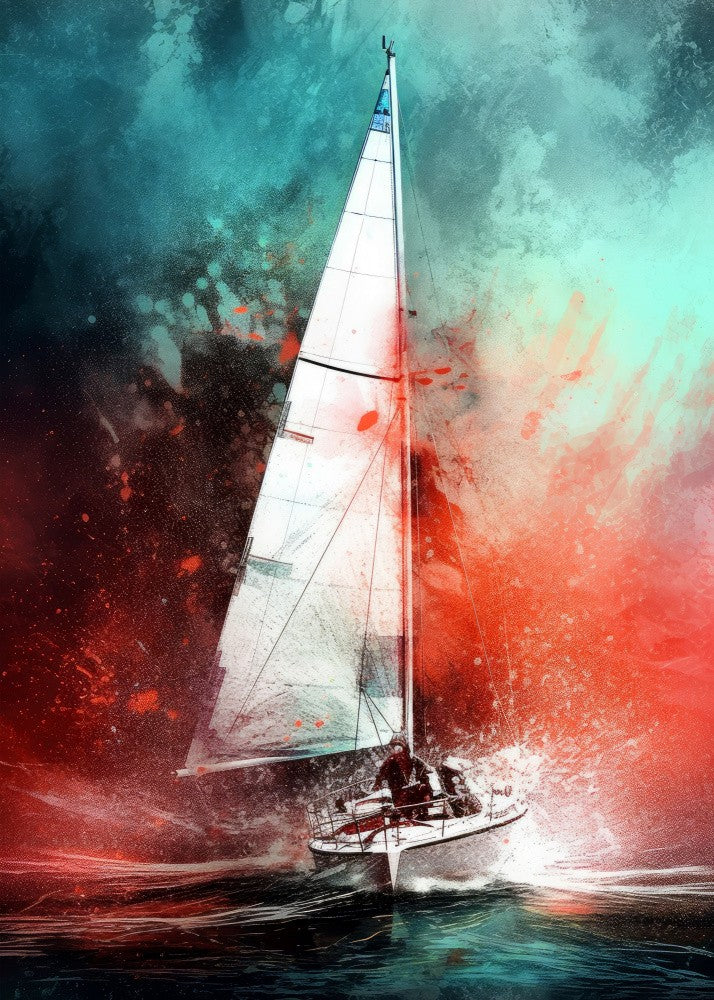 Yacht racing sport art 11