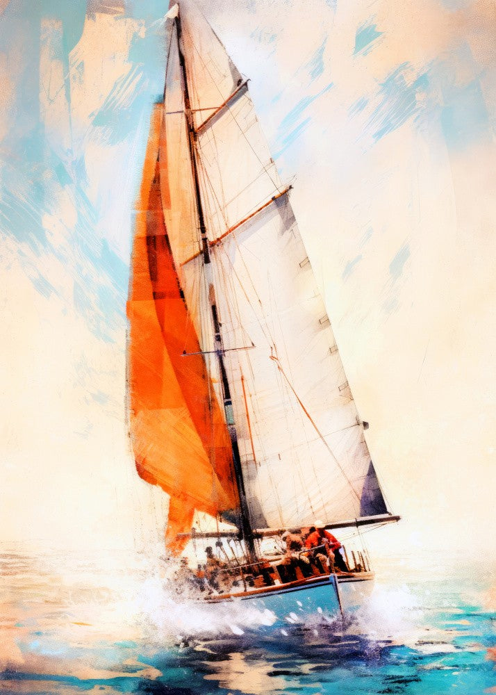 Yacht racing sport art 12