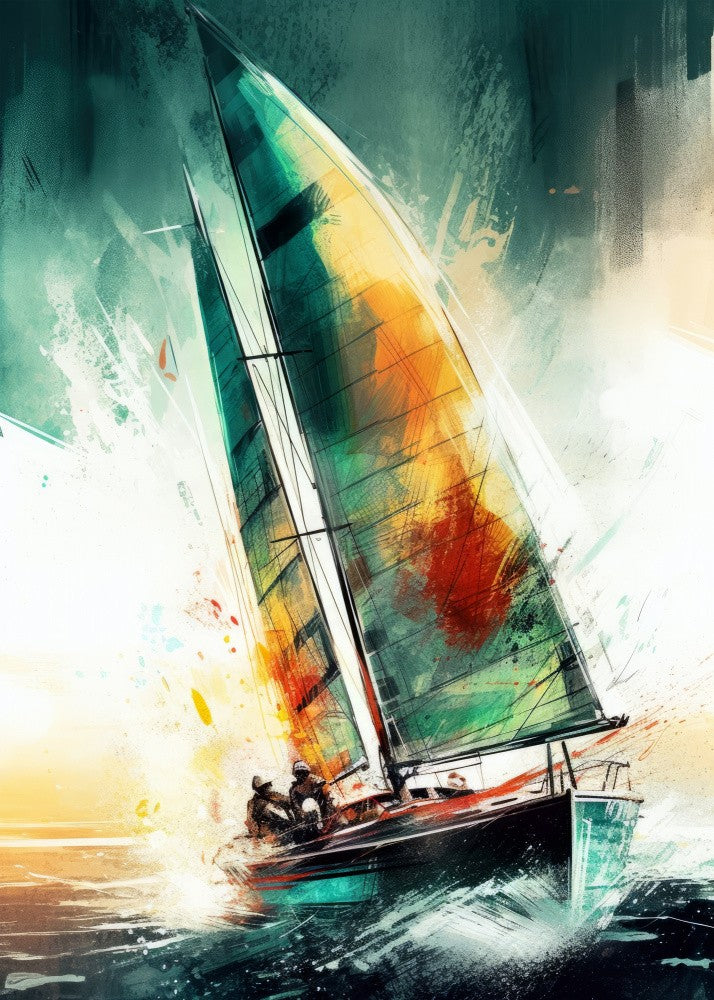 Yacht racing sport art 13