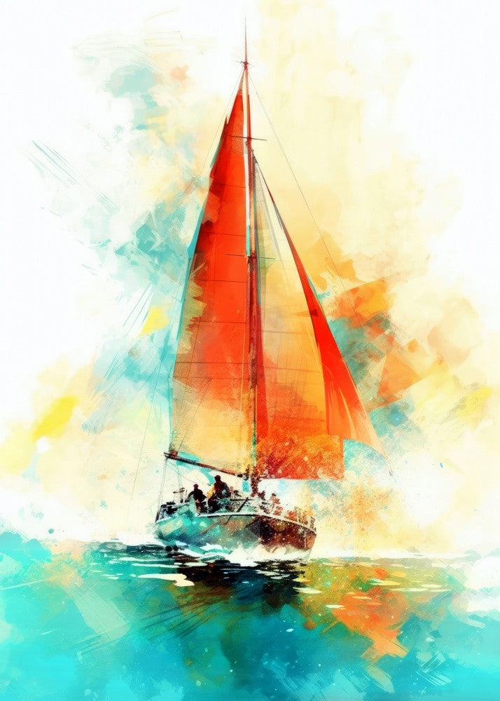 Yacht racing sport art 14