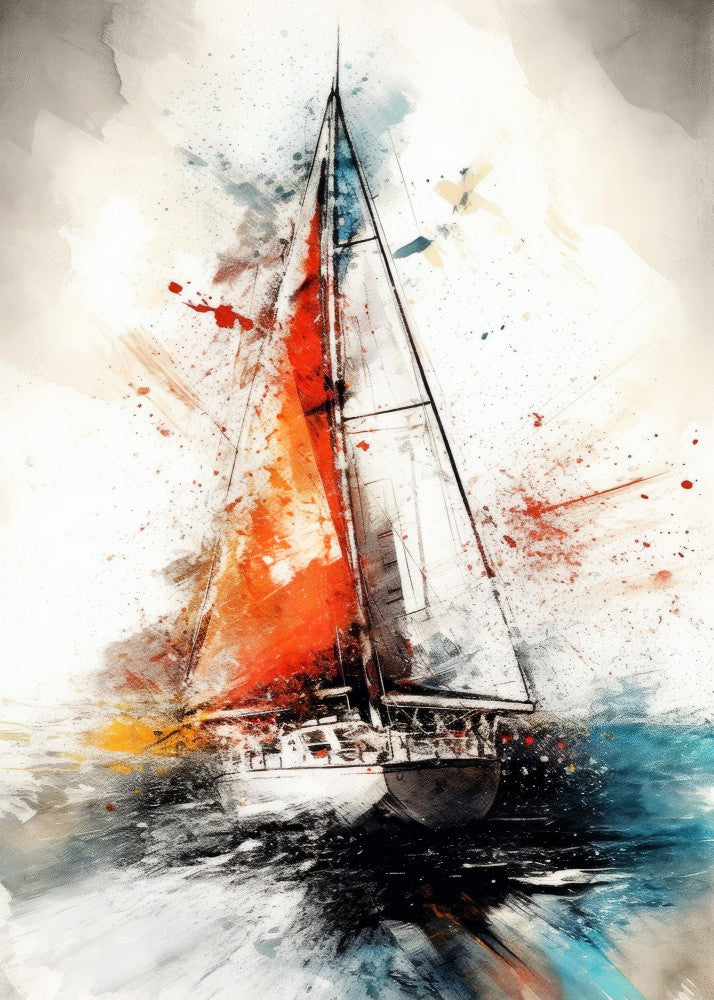 Yacht racing sport art 15