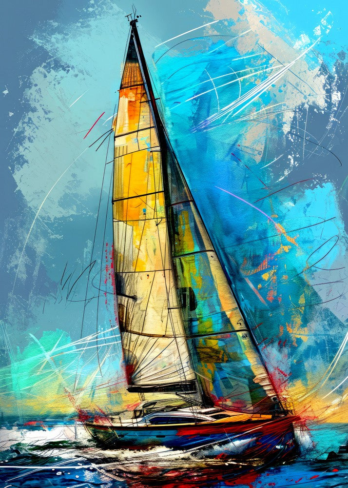 Yacht racing sport art 16