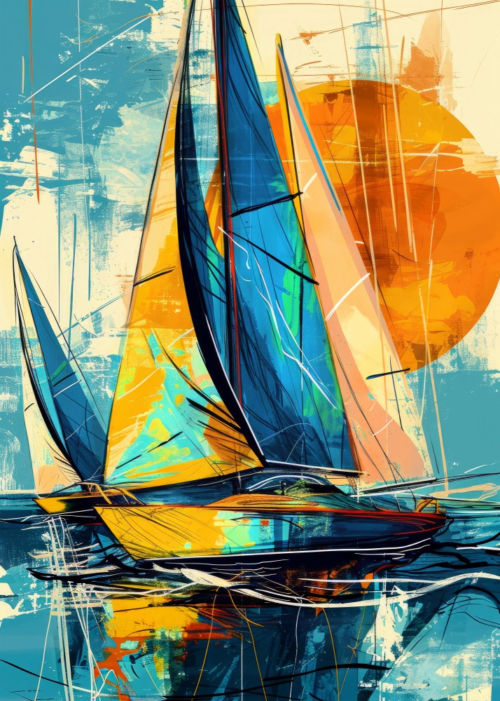 Yacht racing sport art 17
