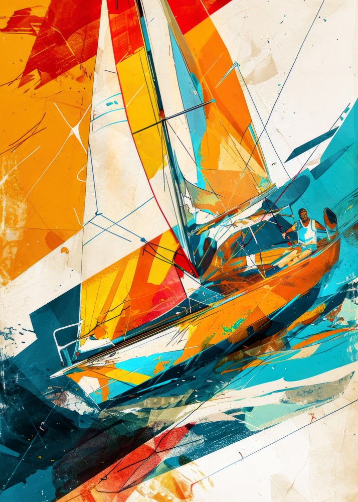 Yacht racing sport art 18
