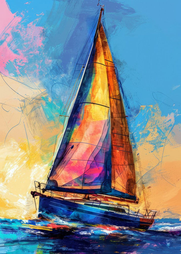 Yacht racing sport art 19