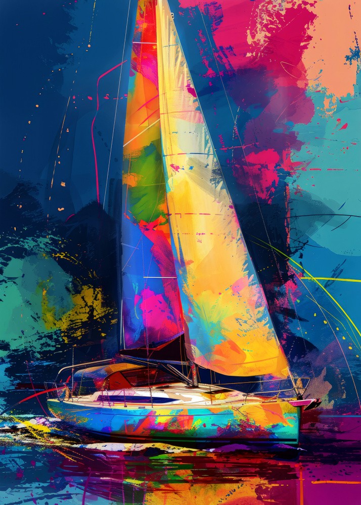 Yacht racing sport art 21