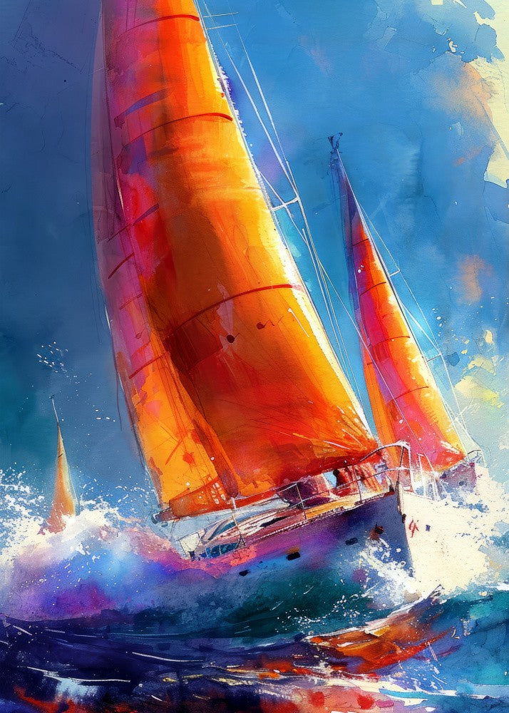 Yacht racing sport art 22