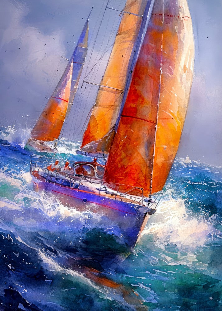 Yacht racing sport art 23