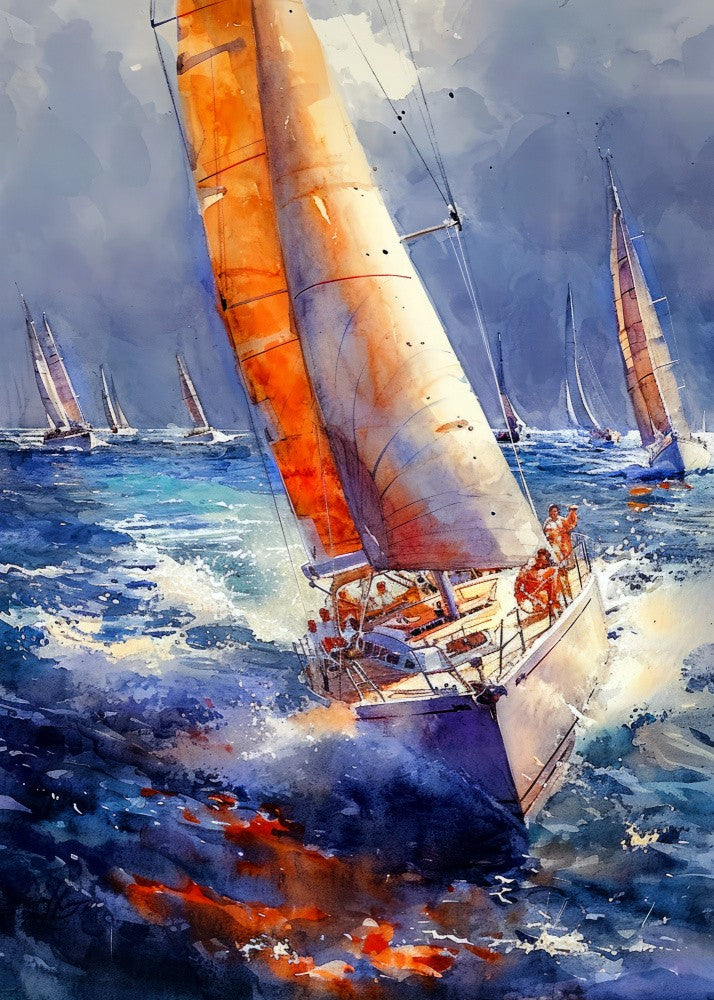 Yacht racing sport art 25
