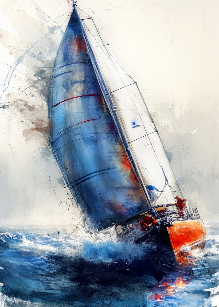 Yacht racing sport art 28