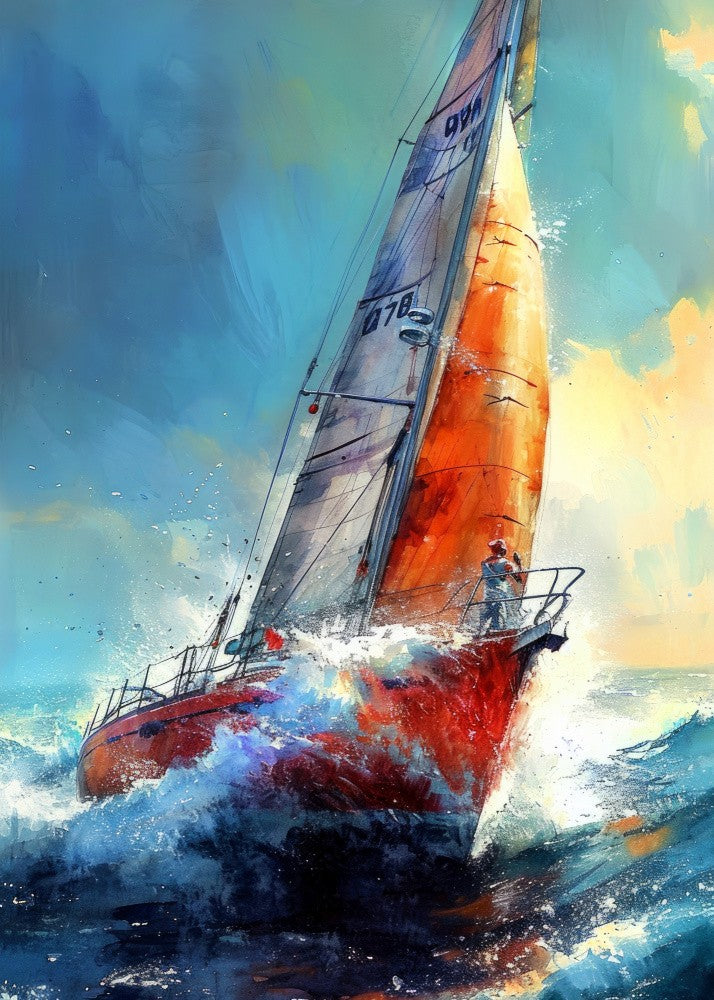 Yacht racing sport art 30