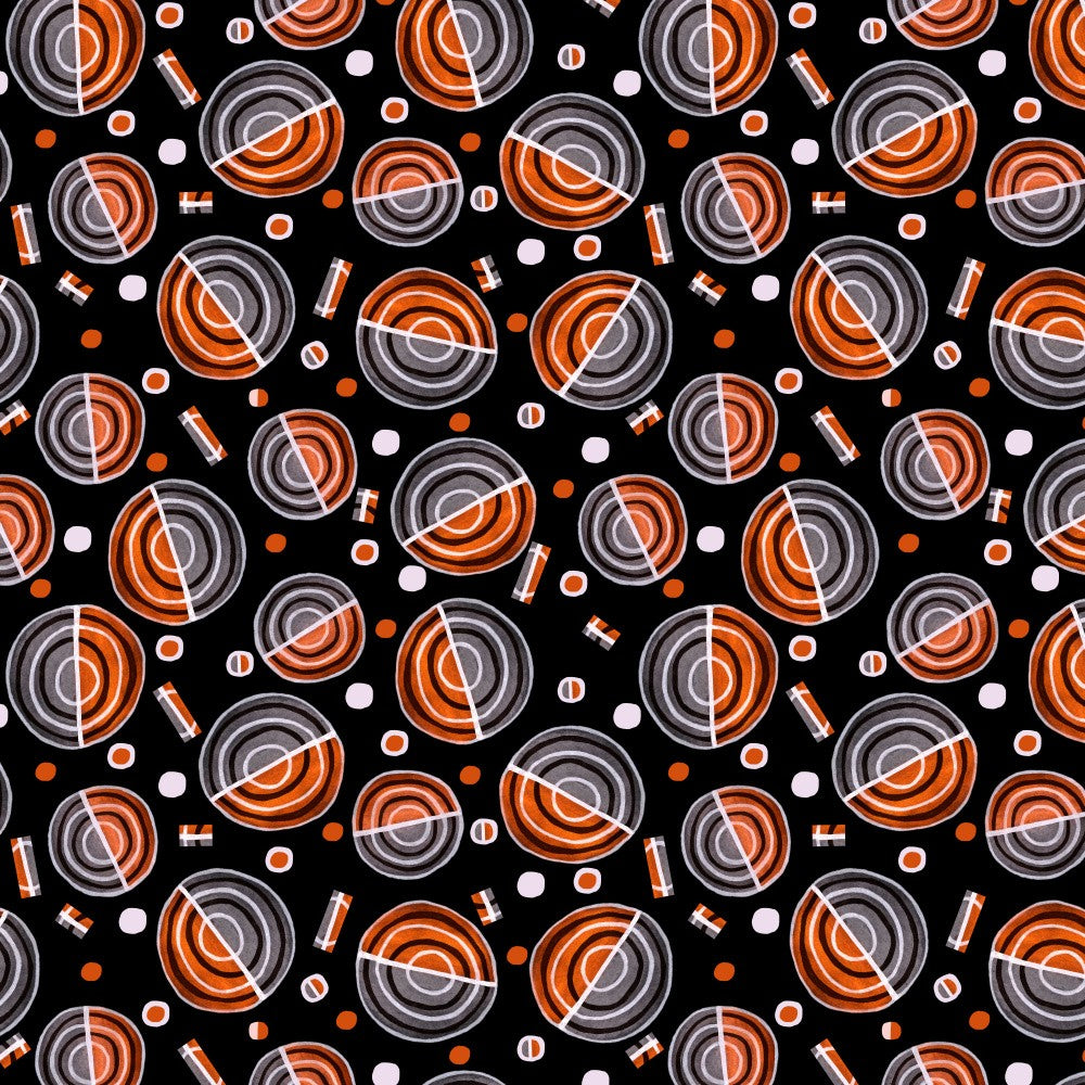 Orange Gray Circles Galore