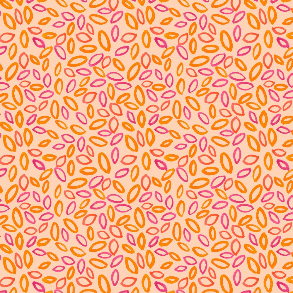 Petals Oval Pink Orange On Peach