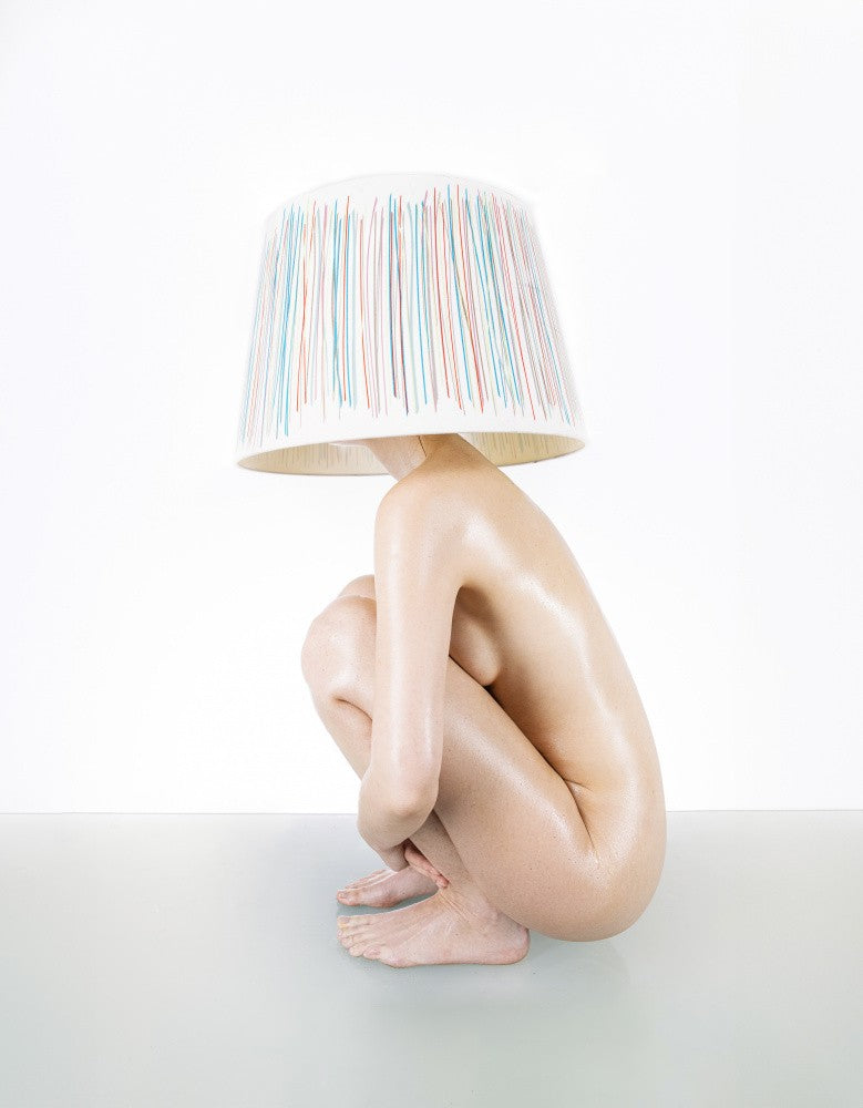 woman with lampshade