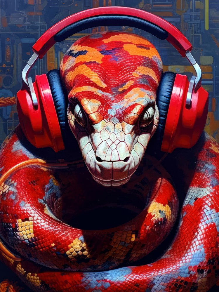Snake With Headphones animal