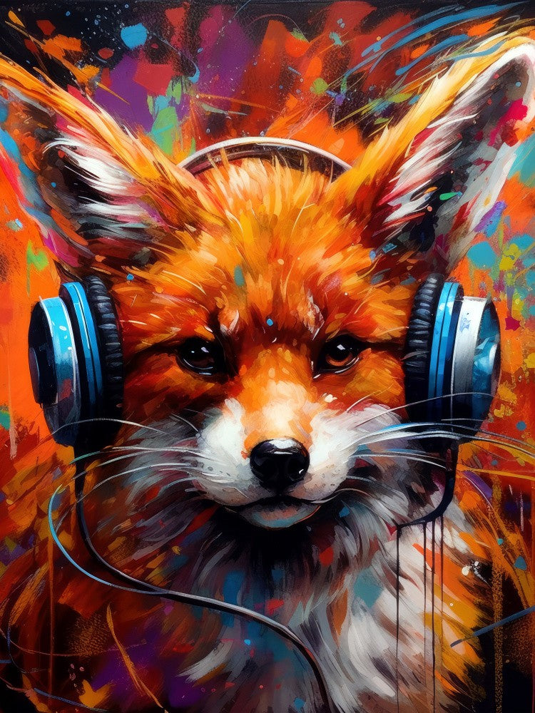 Fox With Headphones animal
