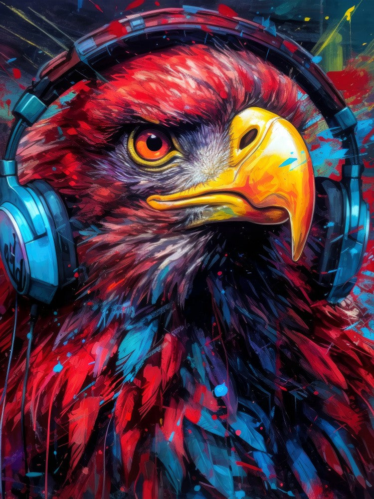 Eagle With Headphones animal