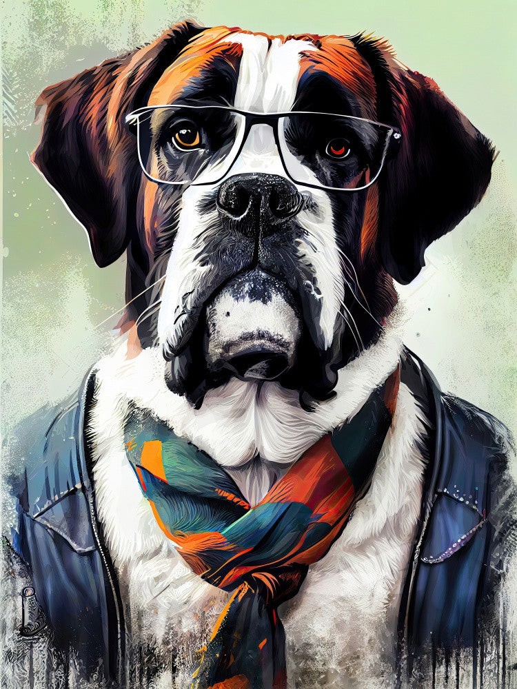 Hipster dog animal art