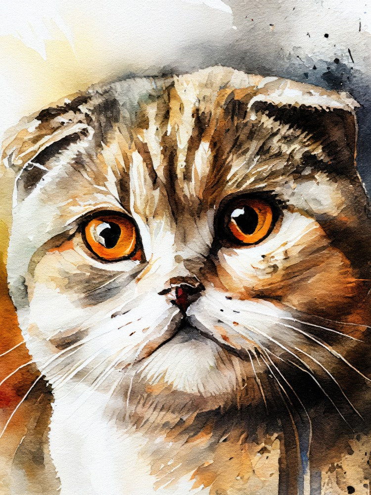 Cat watercolor painting animal