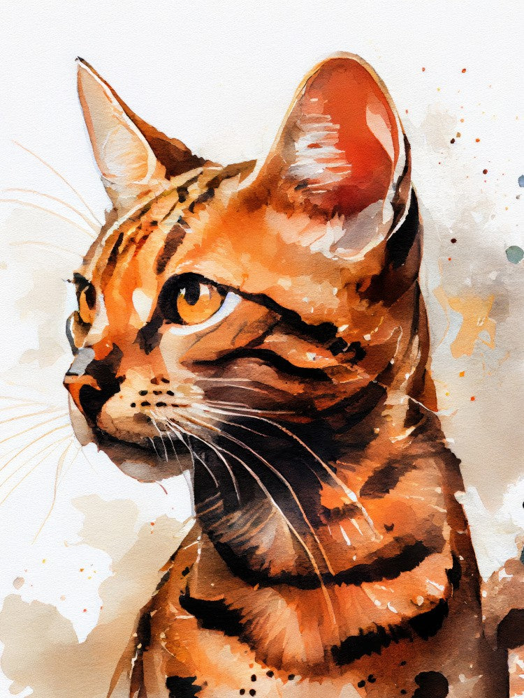 Cat watercolor painting animal