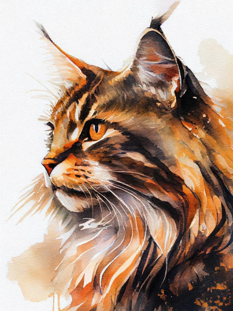 Cat watercolor painting animal