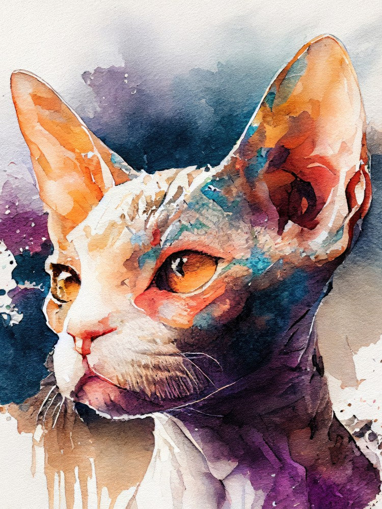 Cat watercolor painting animal